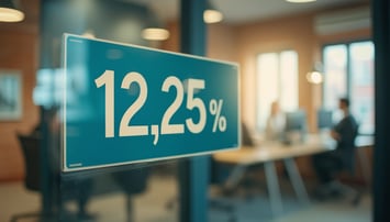 Klingit Illustrasjon som viser rentesatsen 12.25%